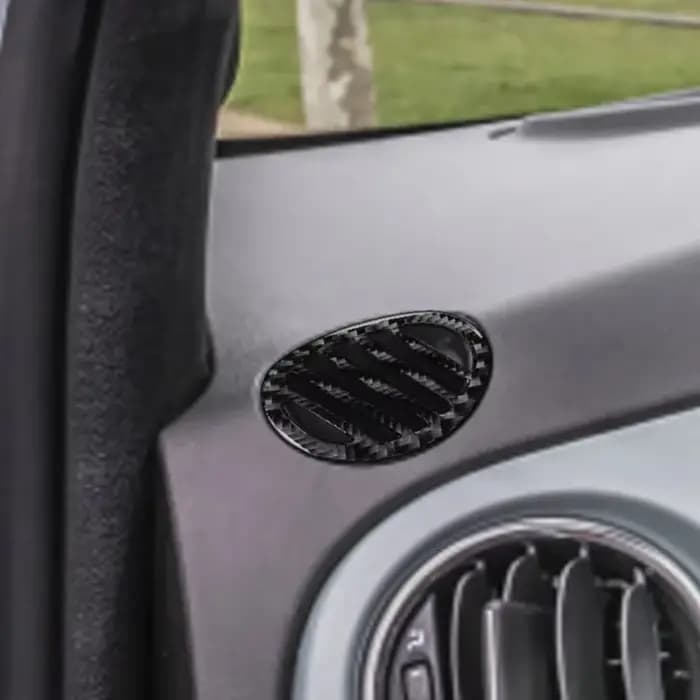 Autocollants d'accessoires en Fiber de carbone, 2 pièces, accessoires de ventilation automobile adaptés à la Fiat 500 2012 2013 2014 2015, accessoires de ventilation originaux