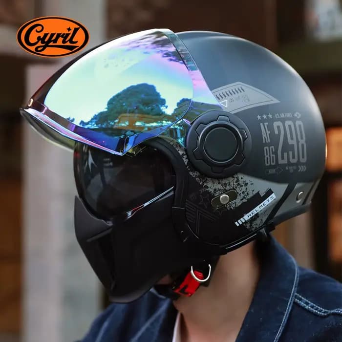 Casque de moto modulaire à double visière
