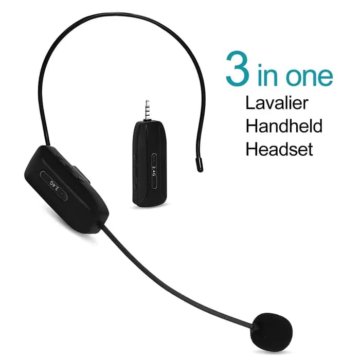 Casque microphone sans fil casque sans fil et micro portable 2 en 1 microphones casque 2.4G sans fil