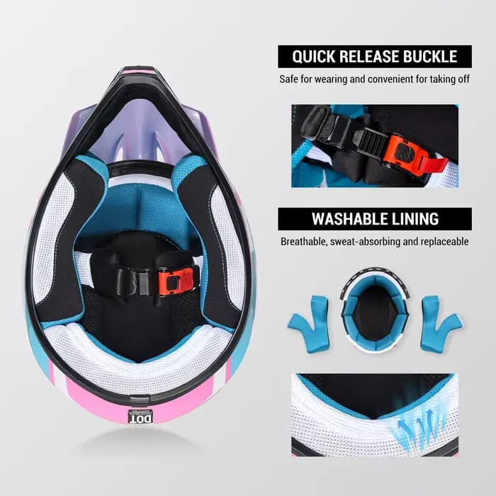 Casques de moto pour enfants Casque intégral pour jeunes Atv Road Cross