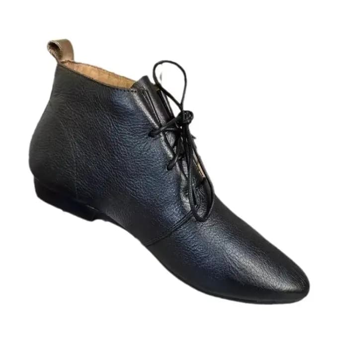 Bottines courtes plates à lacets pour femmes