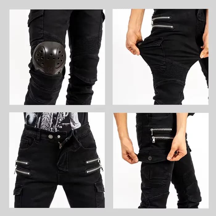 Pantalon de Motocross Style métal à Double fermeture éclair pour hommes et femmes