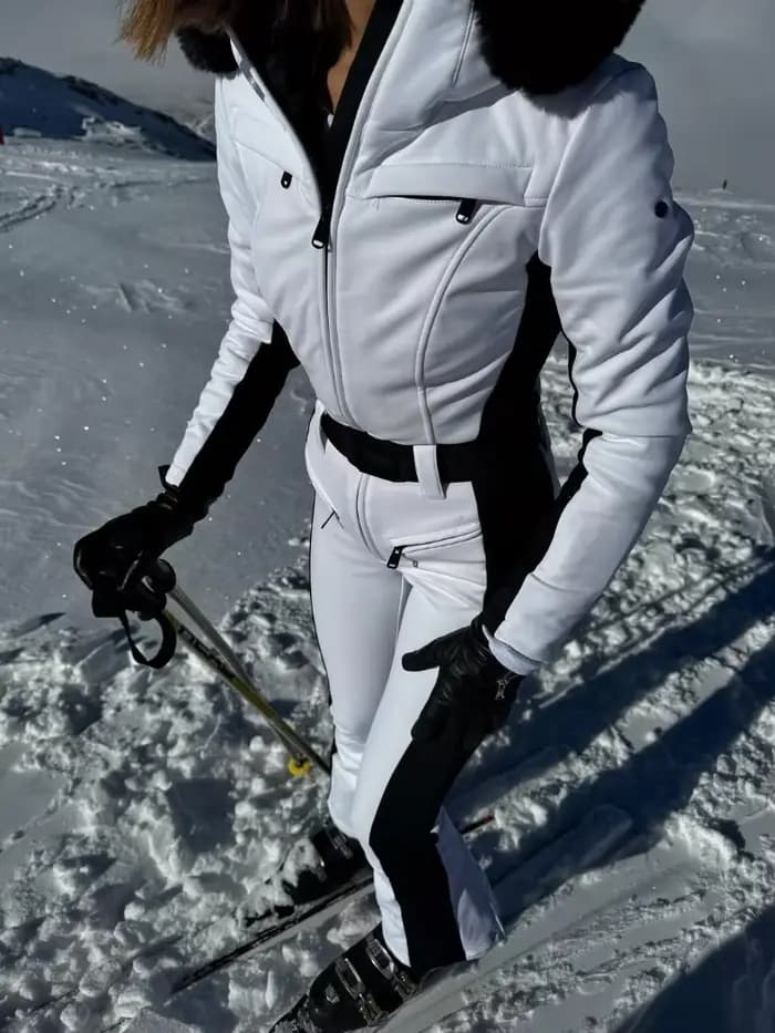 Combinaisons de ski pour femmes, nouvelle collection hiver, coupe ajustée, combinaison de ski et de neige, mode, ceinture cintrée, imperméable, combinaison de ski chaude, coupe-vent