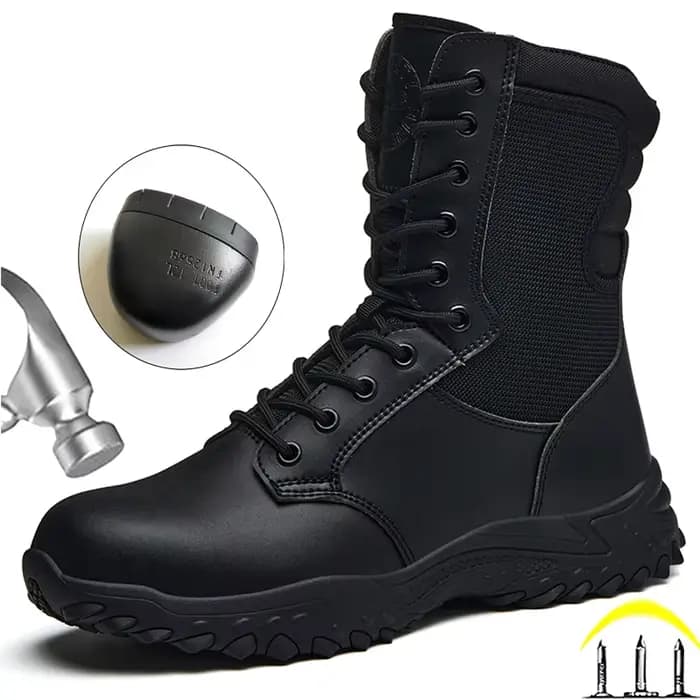 Bottes de travail et de sécurité pour hommes, bottes d'extérieur, chaussures de travail anti-perforation, bottes de combat dans le désert, chaussures de protection, bottes à bout en acier
