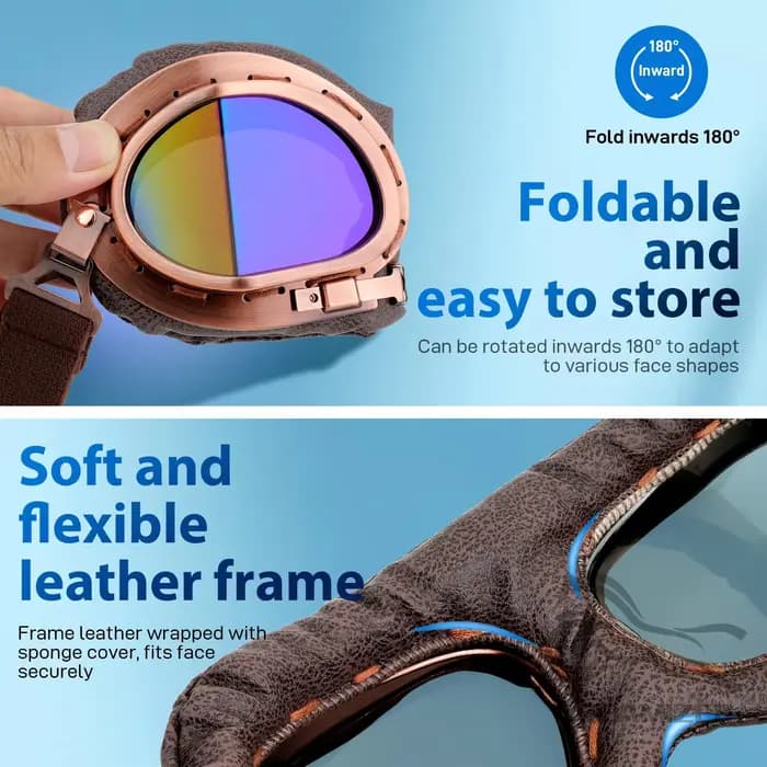 Lunettes de moto rétro vintage pour Harley Pilot
