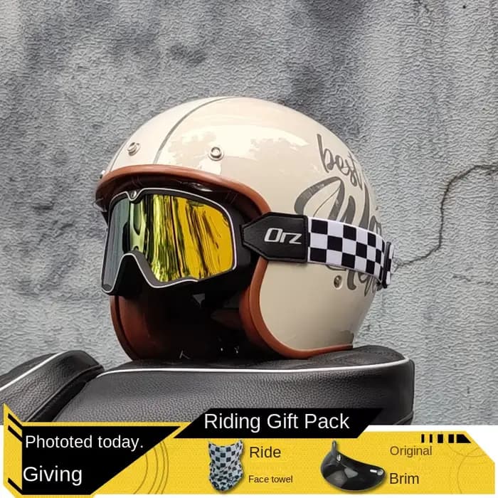 Dernier casque de moto rétro visage ouvert 3/4 Chopper