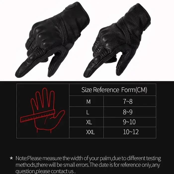 Gants de moto en cuir véritable pour homme