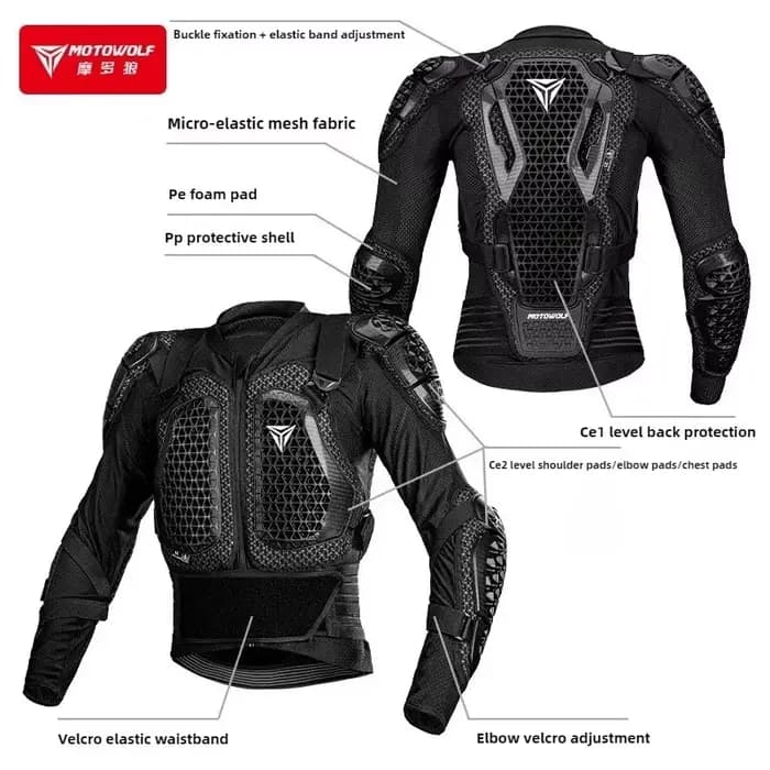Motowolf – veste d'armure de moto pour hommes