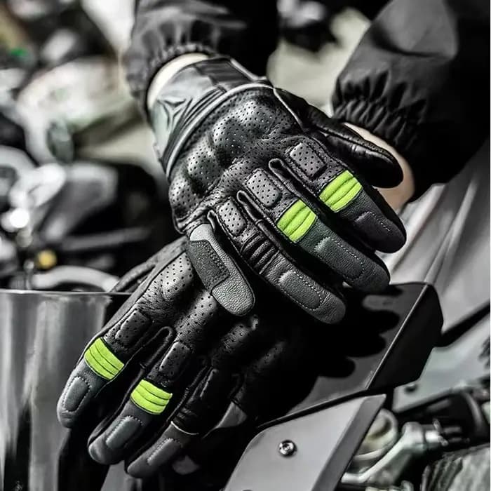 Gants de moto en cuir approuvés CE pour hommes