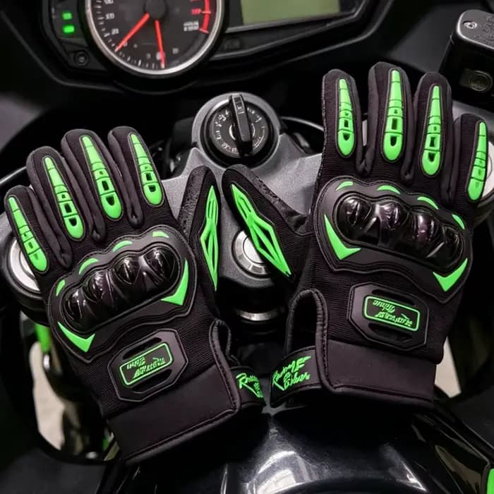 Gants de Moto verts pour écran tactile