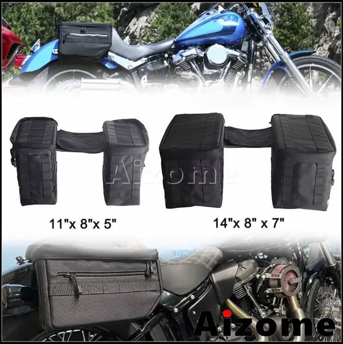 Petit/grand sac de selle d'équitation de rue pour Harley Dyna Sportster Softail sac latéral de moto sac de bagage