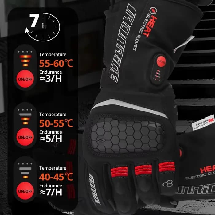 Gants chauffants d'hiver pour moto