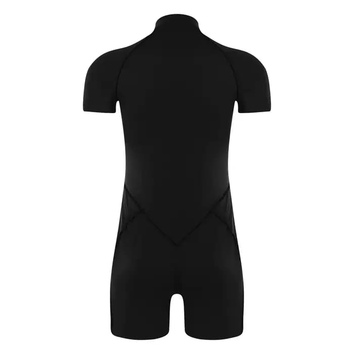 Short pour hommes bas justaucorps combinaison barboteuses body maillot de bain col montant fermeture éclair avant manches courtes musculation combinaison maillots de bain
