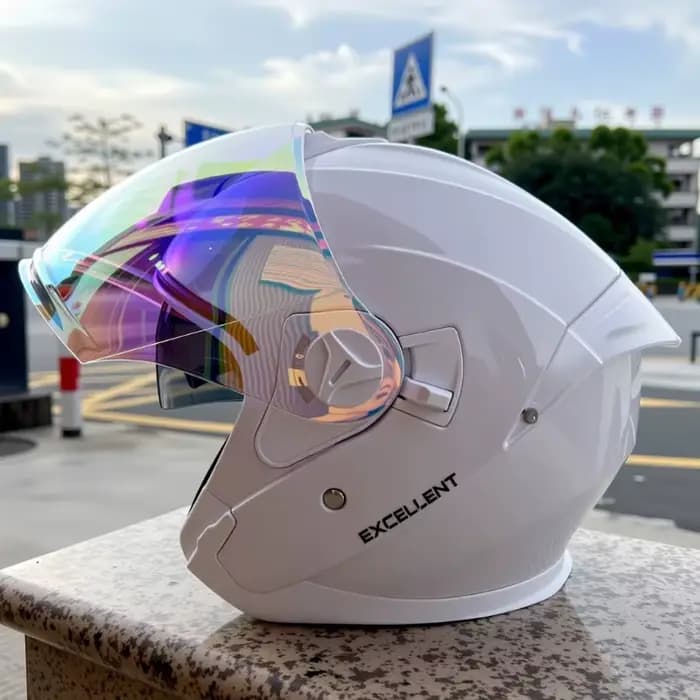 2025 dernier casque de Moto de haute qualité demi couvrant double lentille Cascos para Motos mâle femme Couple Capacetes