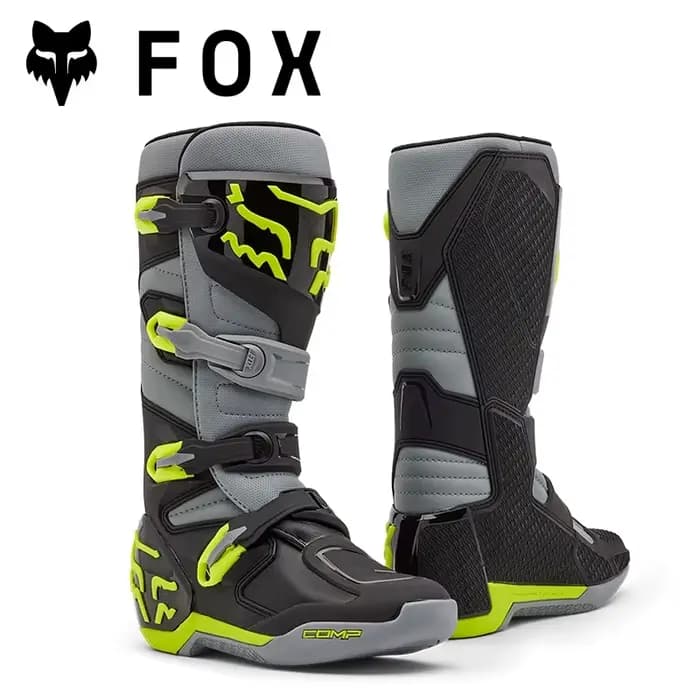 FOX RACING COMP X Bottes tout-terrain de motocross Chaussures durables de qualité professionnelle construites pour les séances et la course sur piste de moto