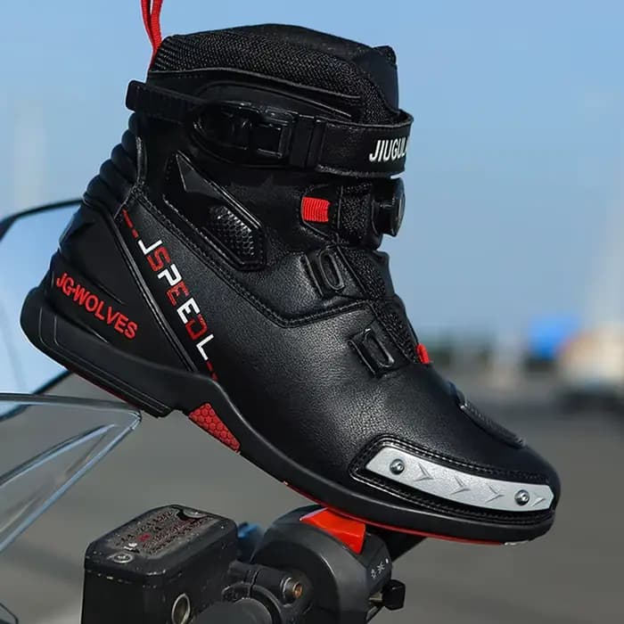 Bottes de moto en cuir pour hommes