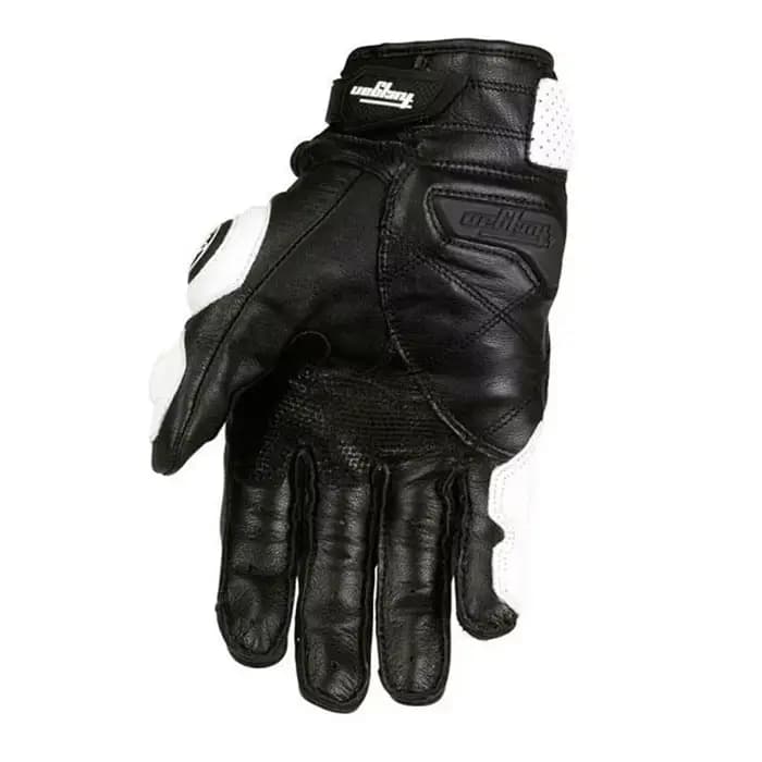 Gants de moto noir course en cuir véritable