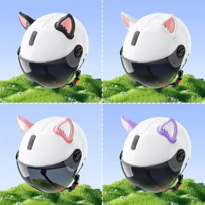 Décorations d'oreille de chat pour casque de moto