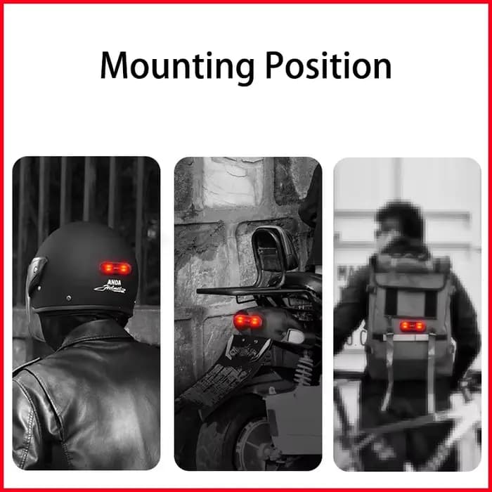 Voyant d'avertissement de moto pour casque