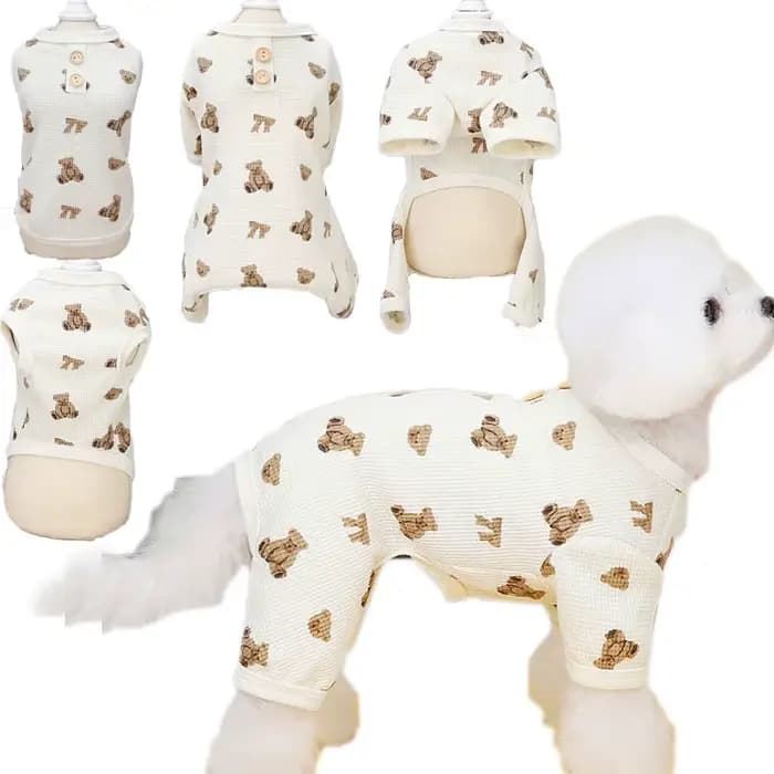 Pyjama pour chien à motif Animal, vêtements pour animaux de compagnie, combinaison pour chien, gilet sans manches, sweat à capuche pour petits chiens, Chihuahua, chiot, chat, Pijamas S