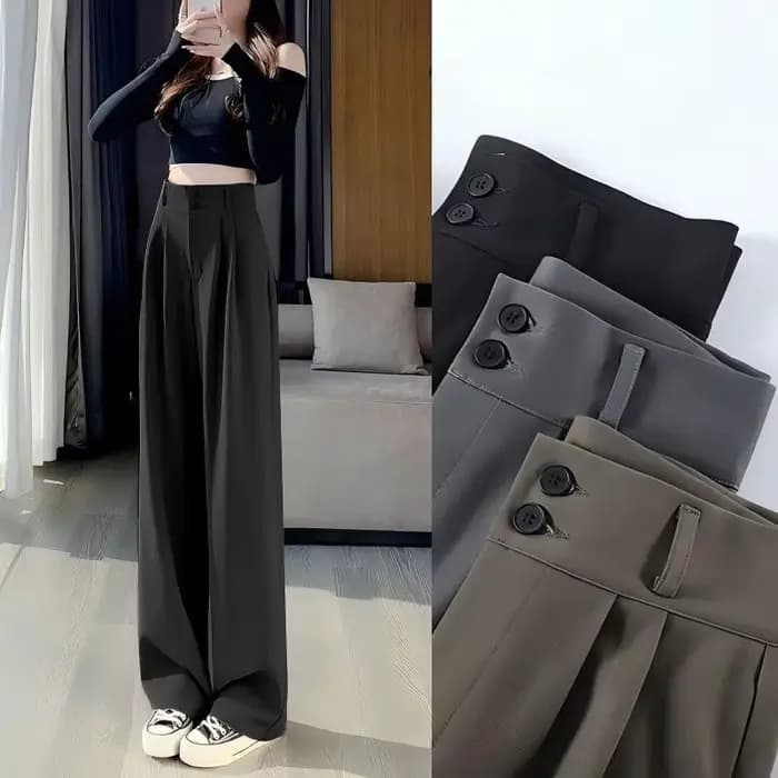 Pantalon de costume pour femme, nouvelle collection printemps-automne, taille haute, amincissant, drapé, coupe droite, décontracté, ample, jambe large, pour le bureau et le quotidien