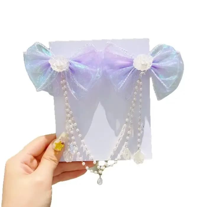 Bébé filles mignon sirène princesse perle gland arc front chaîne pince à cheveux enfants cheveux accessoires filles Super pince à cheveux TM04