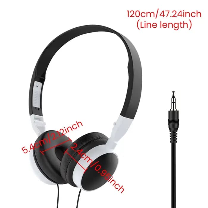 Casque filaire pliable monté sur la tête, écouteur stéréo, écouteur de sport pliable pour téléphone, tablette, 3.5mm