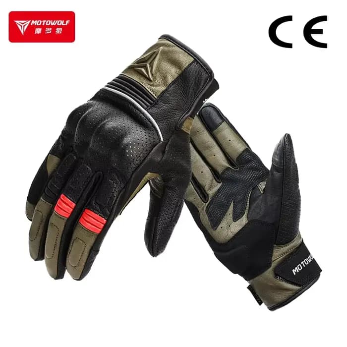 Gants de moto en cuir pour hommes