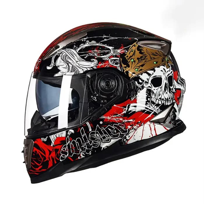 Casque de moto intégral hommes femmes DOT hiver sécurité Anti-buée étanche double lentille équitation