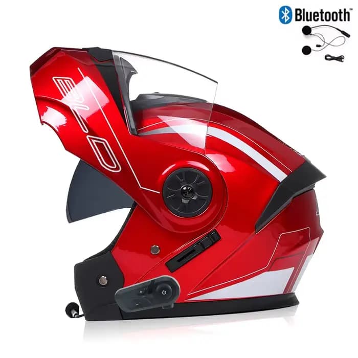 Casques De Moto Bluetooth pour hommes Casque intégral pour motos homme Motocross Kask