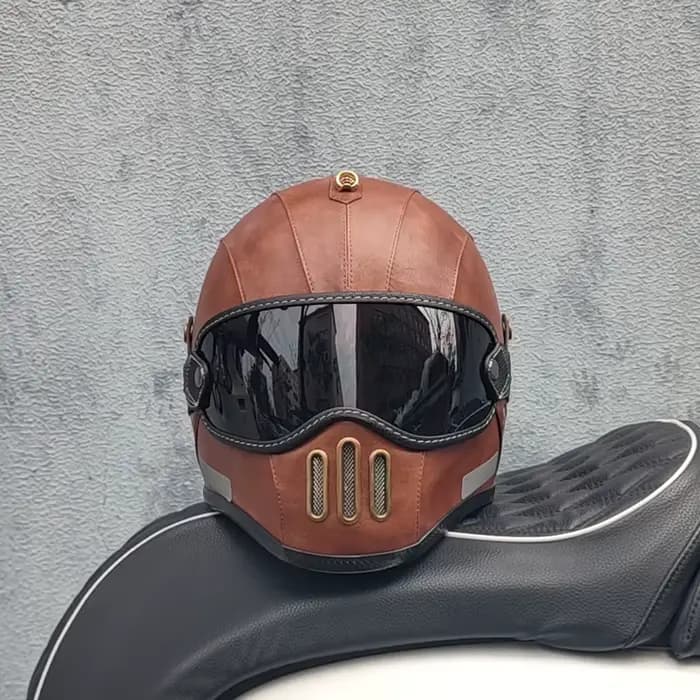 Casque ORZ rétro, casque intégral en fibre de verre