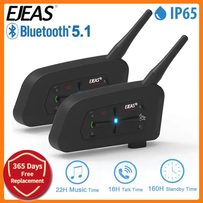EJEAS V7 casque de moto Bluetooth Interphone