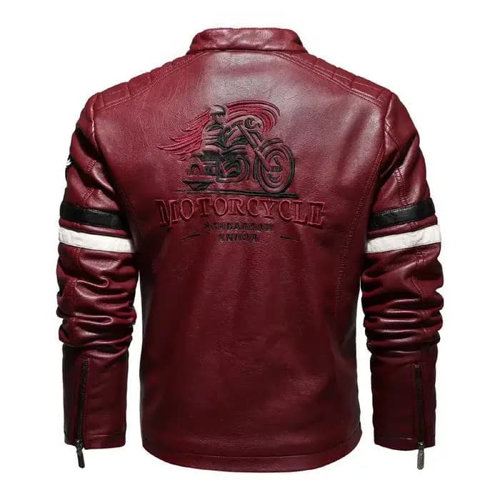 Blouson en cuir de course moto pour homme, blouson brodé assorti, blouson punk rock, pour hommes d'affaires automne et hiver