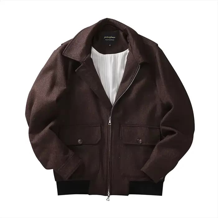 POT & CRAFTSMAN Veste de pilote vintage de style américain pour homme A2 Ingénieur Top Style Old Money Manteau décontracté en tweed de laine