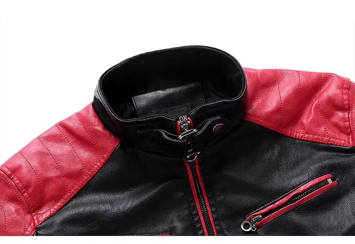 Veste en cuir Patchwork pour Moto