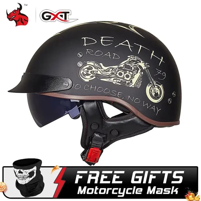 Casque de Moto Rétro avec Certification DOT