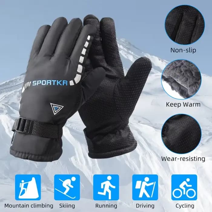 Gants de cyclisme d'hiver imperméables et antidérapants