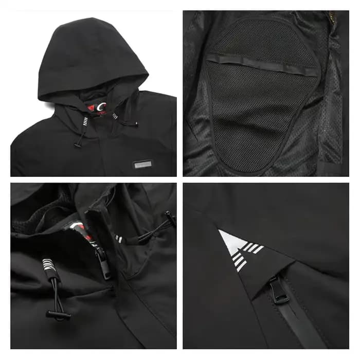 Vestes de moto noires imperméables pour hommes