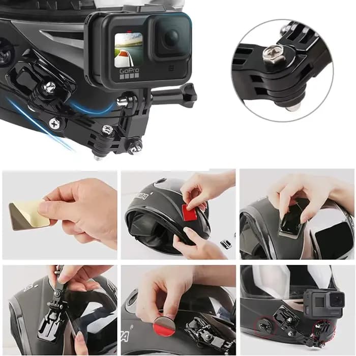 Support de casque de moto pour Gopro Hero 10 9 8 7 6 5 4 3 Yi osmo