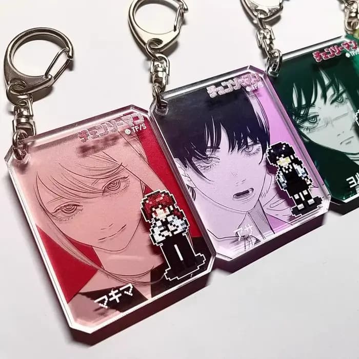Porte-clés en acrylique Kawaii Chainsaw Man Makima, accessoires de sac, produits périphériques, pendentif de sac, cadeau