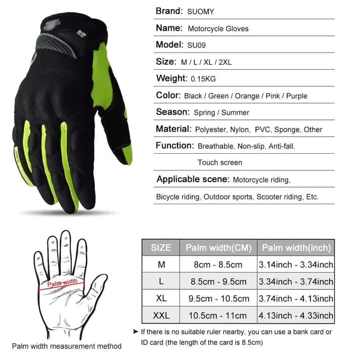Gants de Moto de Course Respirants à Doigts Complets
