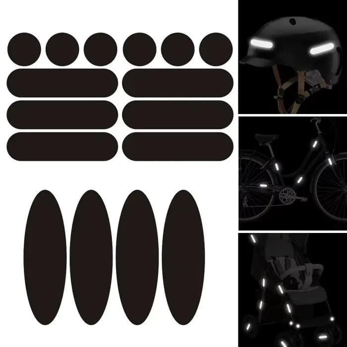 Autocollants réfléchissants noirs invisibles pour casques de moto