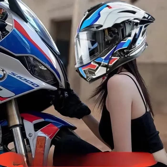Casque de Moto rabattable intégral double lentille