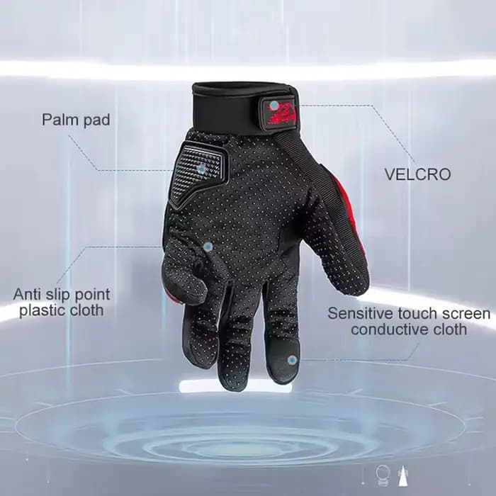 Gants de moto en cuir véritable pour hommes