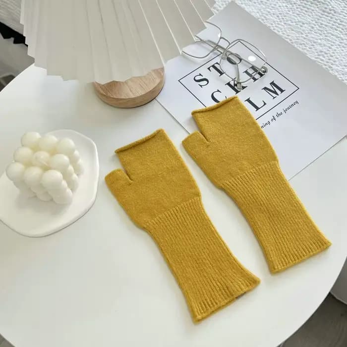 Femmes filles gants Dopamine tricot manches automne Pile manches gants fille étudiant femmes tricoté gants pour les femmes
