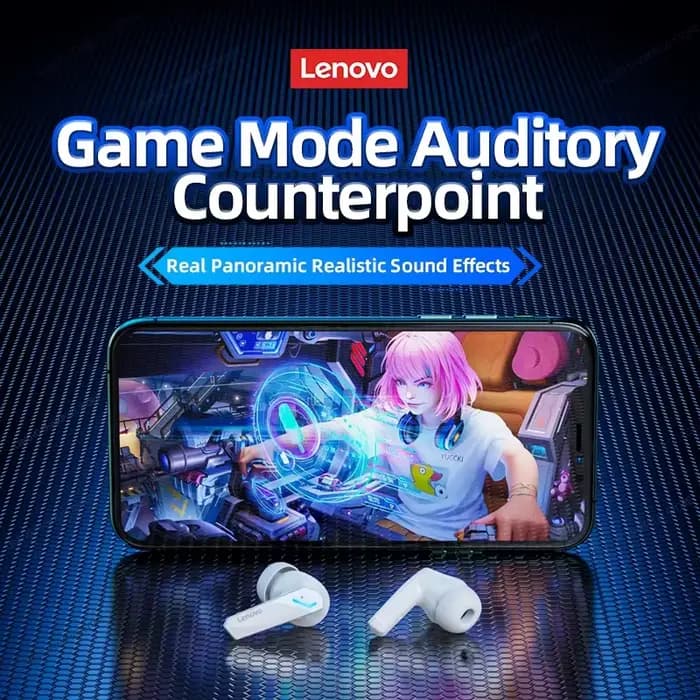 Casque Bluetooth Lenovo GM2 PRO pour le jeu, casque sport 5.3, double mode, appels HD, réduction du bruit, écouteurs avec micro, écouteurs musicaux