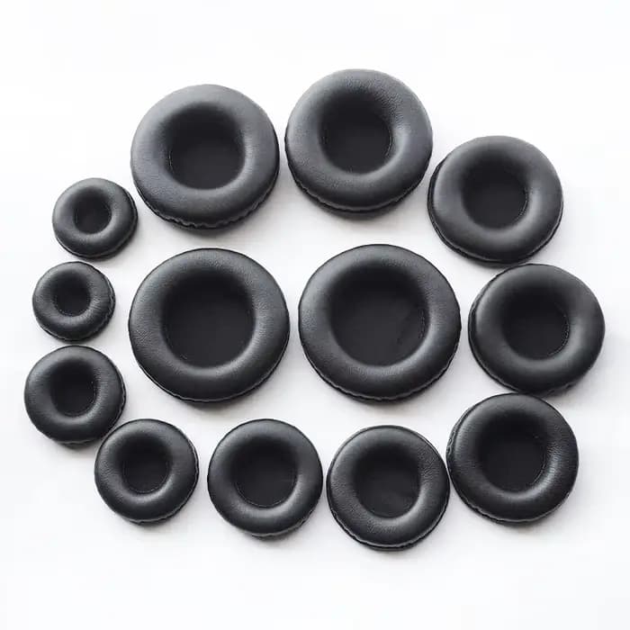 Coussinets d'oreille en mousse de cuir éponge pour casque
