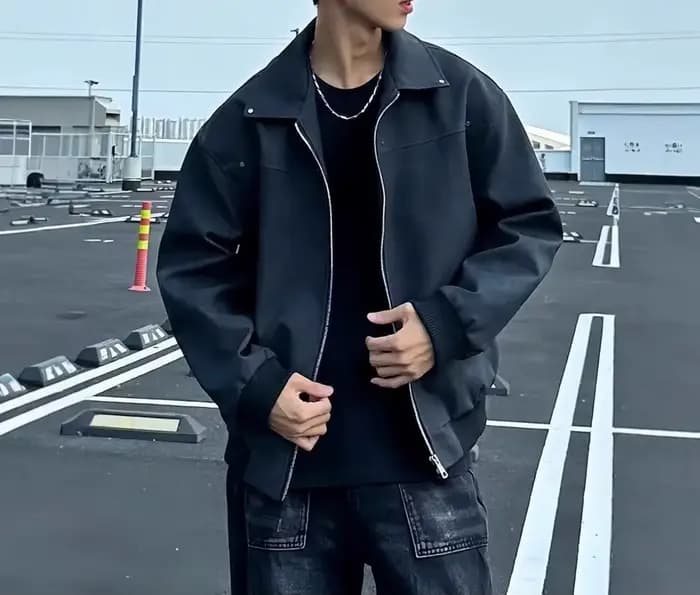 Blouson rétro américain à rivets pour homme