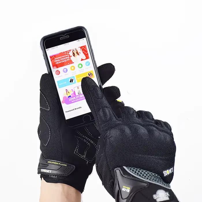 Gants de Moto de Course Respirants à Doigts Complets