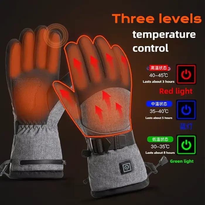 Gants chauffants électriques écran tactile étanche 3 réglages de chaleur chauffage pour moto en plein air ski randonnée cyclisme pour hommes femmes